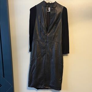 Tristan Black Faux Leather Dress